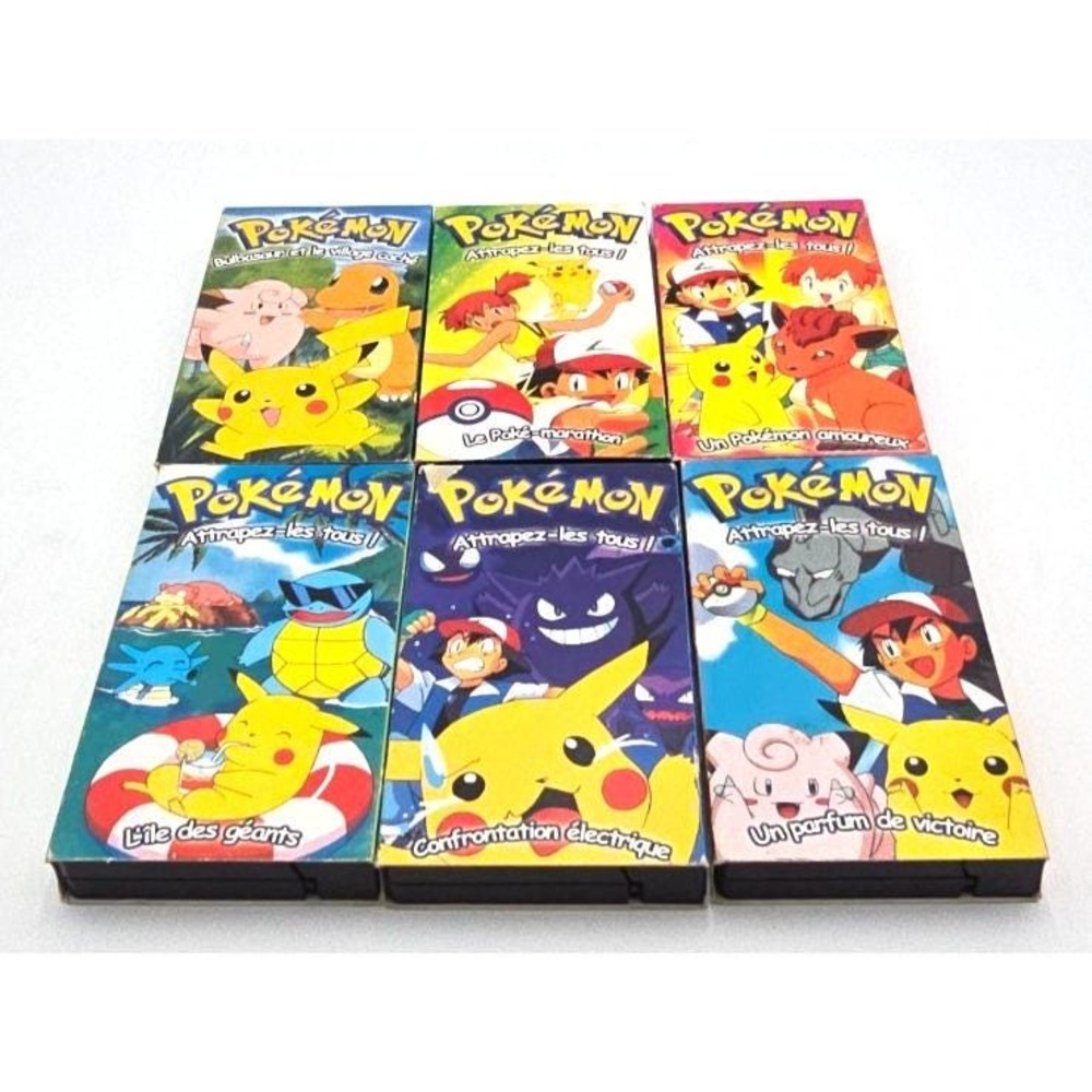 Pokemon VHS Lot of 6 French Vintage Pikachu Anime Tapes Attrapez-les Tous